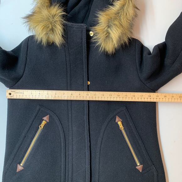 J. Crew Women Chateau Parka In Italian Stadium Cloth 2 Black Nello Gori Coat - Picture 6 of 12